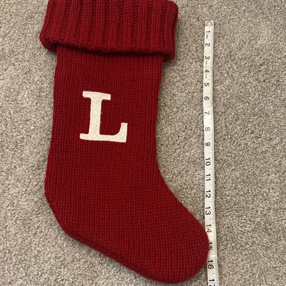 Target Festive Red Knit Stocking with Letter L